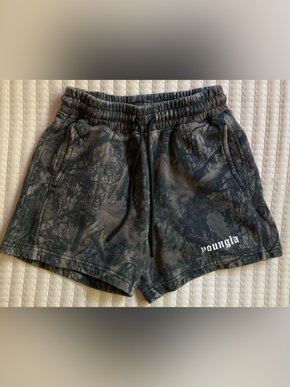 YoungLA Tree Camo Athletic Shorts Men’s Small 4” Cotton Gym Lifting 1118